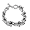 Elegance Redefined: Silvermade 1cm Wide Loops and Balls Bracelet - Exquisite Silver Bracelet for Women