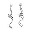 Elegant 6cm Silver Squiggle with Pearls Earrings by SilverMade - Stylish Silver Drops for Women - Image 2