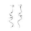 Elegant 6cm Silver Squiggle with Pearls Earrings by SilverMade - Stylish Silver Drops for Women