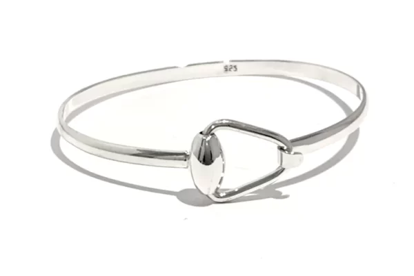 Elegance Redefined: Silvermade 70mm Triangular Clasp Bangle - Exquisite Silver Bangles Collection