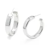 Elegant Silvermade 8mm x 3cm Hoop Earrings - Stylish Sterling Silver Jewelry