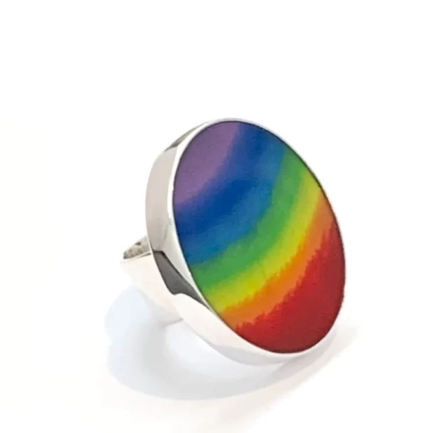 Silvermade Adjustable Rainbow Ring – Elegant Sterling Silver Jewelry 