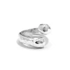 SilverMade All Silver Hammered Heavy Open Drops Ring - Sizes 7, 8, 9 - Image 2
