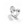 SilverMade All Silver Hammered Heavy Open Drops Ring - Sizes 7, 8, 9