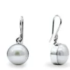 Silvermade 10mm All Silver 1/2 Pearl on Hook Earring - Elegant Drop Earrings for Timeless Style - Image 2