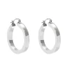 Silvermade 3cm Round Hoops with Square Edge - Elegant Sterling Silver Hoop Earrings