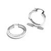 Silvermade 3cm Round Hoops with Square Edge - Elegant Sterling Silver Hoop Earrings - Image 2