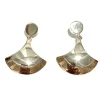 Silvermade Dangly Axe Studs with Copper Edge - Exquisite Silver Earrings, 2.5cm x 2cm - Image 2