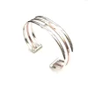 Silvermade Elegant Cuff Bracelet with 1.5cm Copper Bar Centerpiece