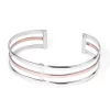 Silvermade Elegant Cuff Bracelet with 1.5cm Copper Bar Centerpiece - Image 2