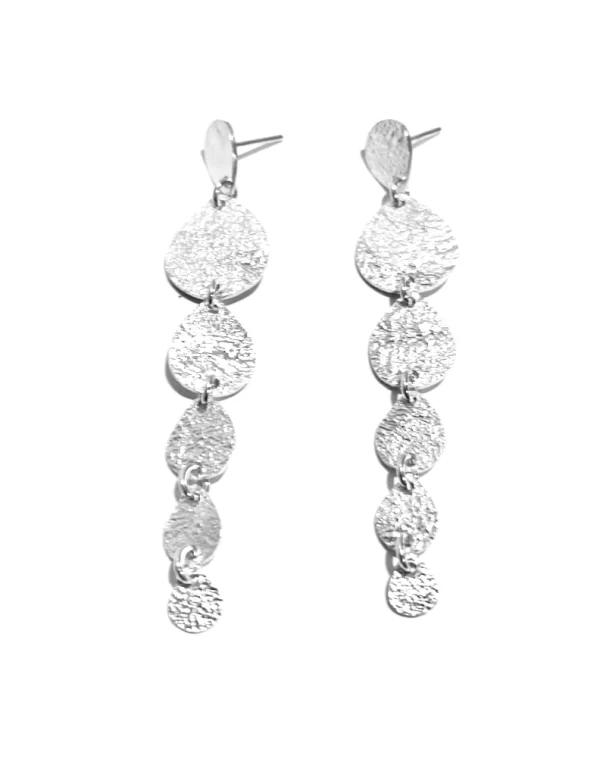 Silvermade Reticulated Finish Diminishing Drops Earrings – Elegant 7cm ...