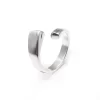 Silvermade Squarish Ends Bypass Ring in Sizes 7, 8, 9 - Elegant Silver Rings for Women